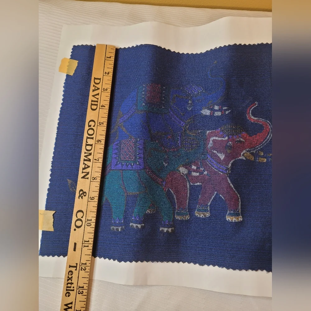 Thai Silk Art Painting Lucky Elephant Tapestry